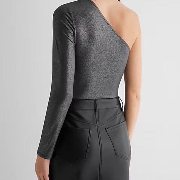 Body Contour Shine One Shoulder Long Sleeve Bodysuit - Picture 3 of 4